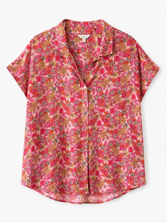 Lucky Brand Tops - Lucky Brand Women's Floral Button Up Short Sleeve Shirt Size M